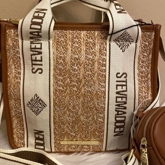 NWT Steve Madden (Bwebber)Satchel/Crossbody/Canvas Viral Tiktok Bag - Tweed - Picture 8 of 14